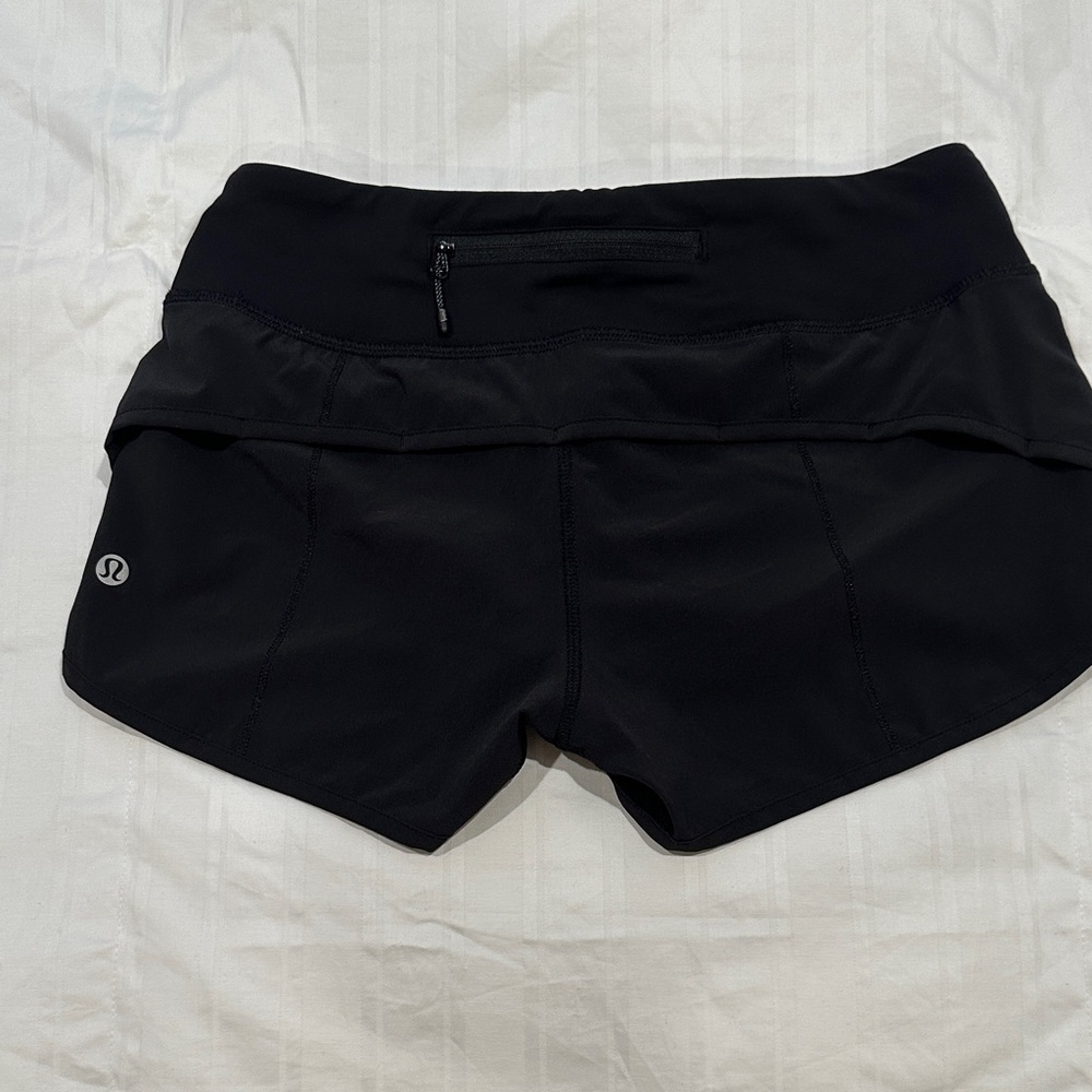 lululemon athletica Black Women's Athletic Shorts with Zip Pocket